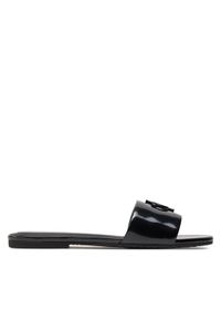 Calvin Klein Jeans Klapki Flat Sandal Slide Mg Met YW0YW01348 Czarny. Kolor: czarny. Materiał: skóra