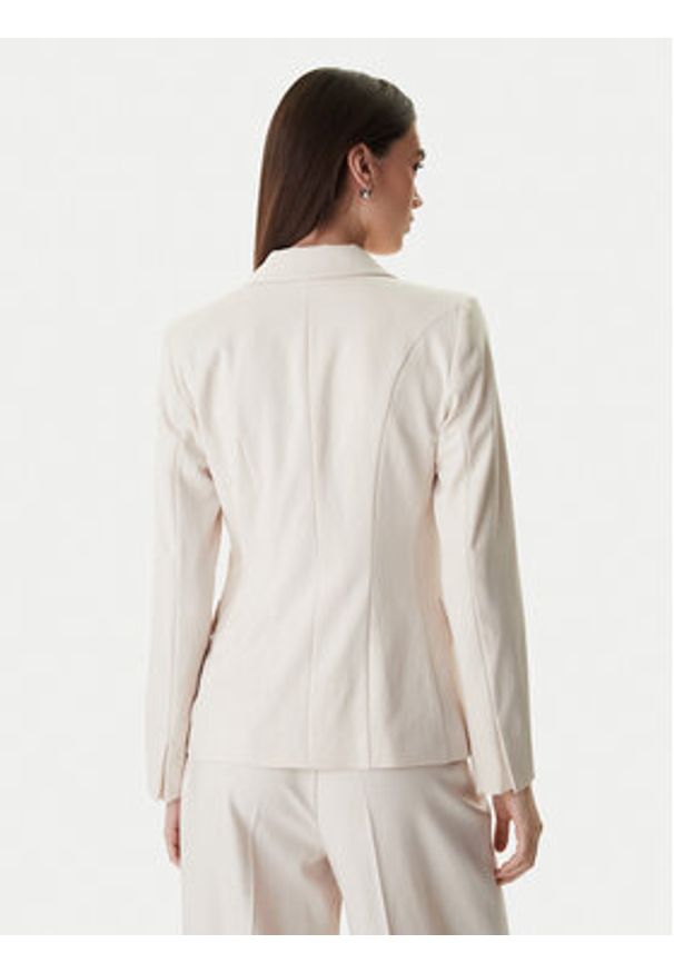 Marella Marynarka Slogan1 2615041211 Écru Slim Fit. Kolor: kremowy. Materiał: syntetyk