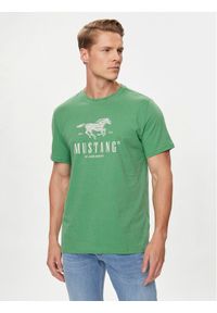 Mustang T-Shirt Austin 1015069 Zielony Regular Fit. Kolor: zielony. Materiał: bawełna