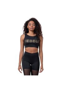 Biustonosz treningowy NEBBIA Gold Mesh Mini Top. Kolor: czarny. Materiał: mesh. Sport: fitness