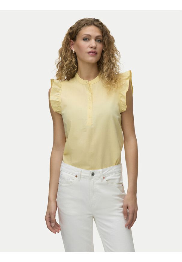 Vero Moda Bluzka Selma 10345667 Żółty jasny Regular Fit. Kolor: żółty. Materiał: bawełna