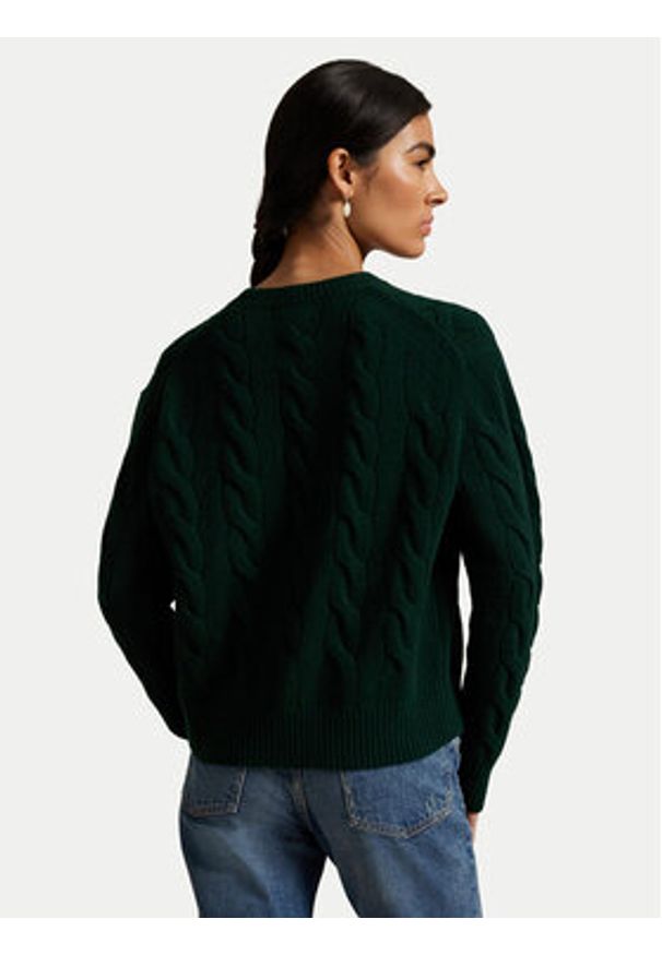 Polo Ralph Lauren Sweter 211A91216008 Zielony Straight Fit. Typ kołnierza: polo. Kolor: zielony. Materiał: wełna
