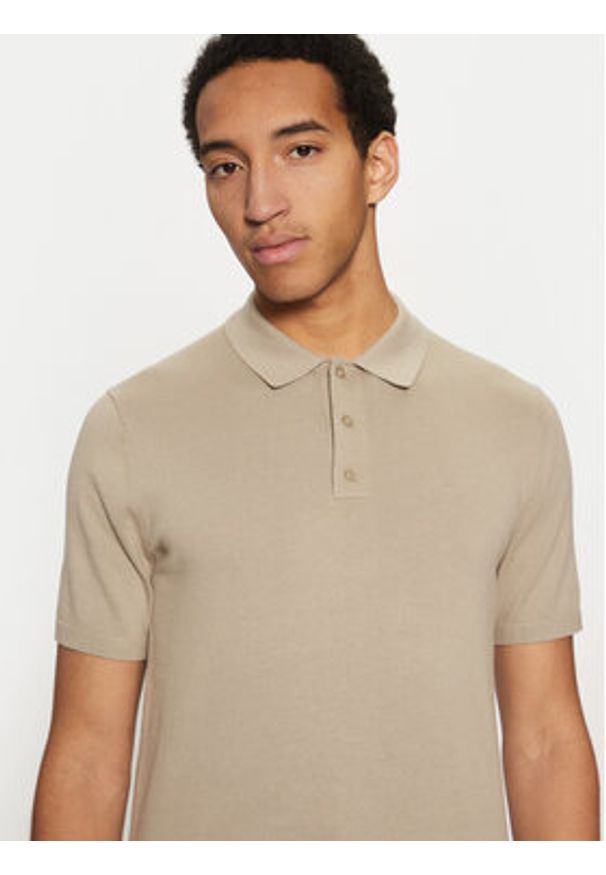 Calvin Klein Polo K10K114476 Beżowy Regular Fit. Typ kołnierza: polo. Kolor: beżowy. Materiał: bawełna