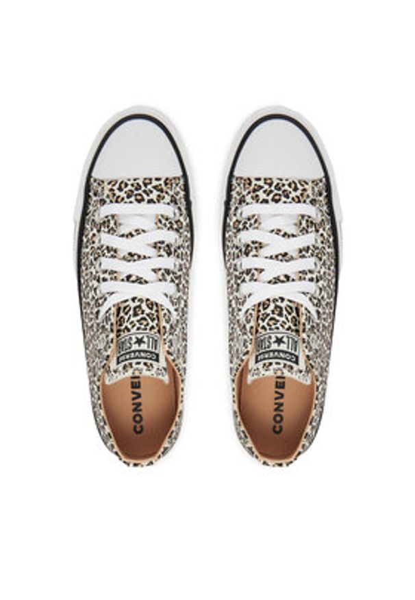 Converse Trampki Chuck Taylor All Star Leopard A14941C Beżowy. Kolor: beżowy. Materiał: materiał