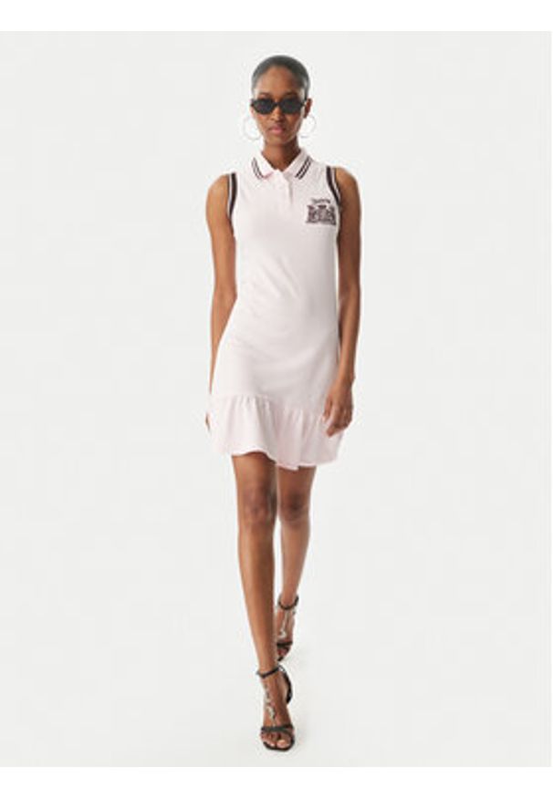 Juicy Couture Sukienka letnia Juicy Peplum JCGED126016 Różowy Regular Fit. Kolor: różowy. Materiał: bawełna. Sezon: lato
