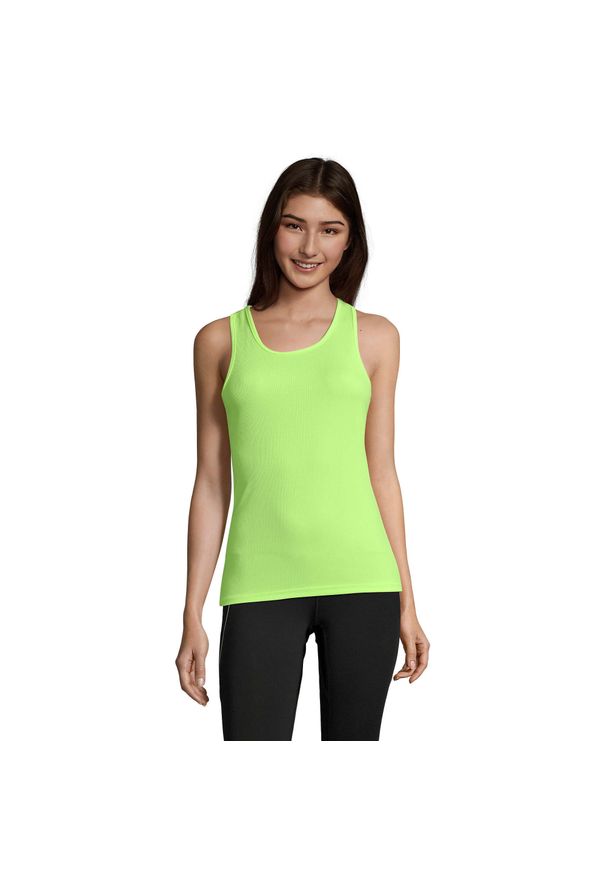 SOL'S - Damski Sportowy Podkoszulek. Kolor: żółty, zielony. Styl: sportowy
