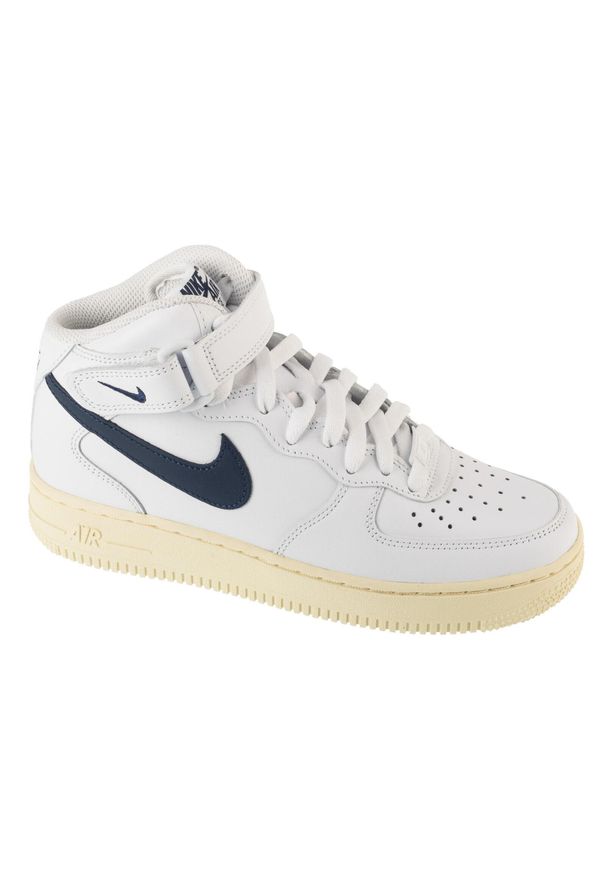 Nike - Buty sportowe Sneakersy damskie, Air Force 1 '07 Mid. Kolor: biały. Model: Nike Air Force. Sport: turystyka piesza