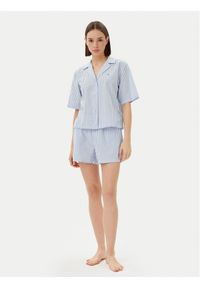 TOMMY HILFIGER - Tommy Hilfiger Piżama UW0UW05799 Błękitny Regular Fit. Kolor: niebieski. Materiał: bawełna