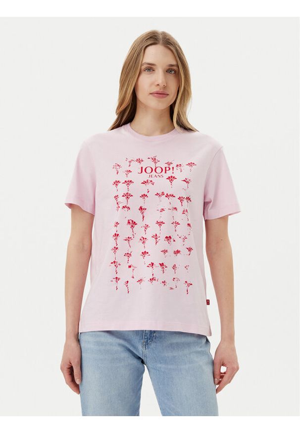 JOOP! Jeans T-Shirt 30046272 Różowy Regular Fit. Kolor: różowy. Materiał: bawełna