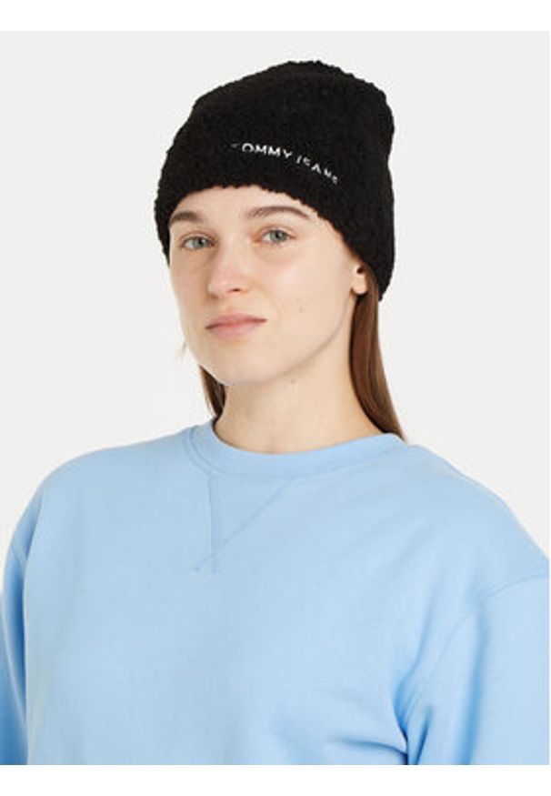 Tommy Jeans Czapka AW0AW17058 Czarny. Kolor: czarny. Materiał: materiał, akryl