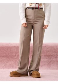 Sinsay - Spodnie wide leg - beżowy. Kolor: beżowy #1