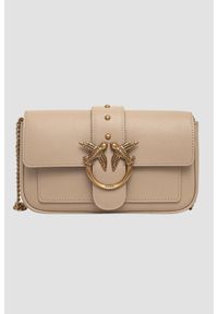 Pinko - PINKO Beżowa kopertówka damska Love One Pocket C. Kolor: beżowy. Styl: casual, elegancki #1