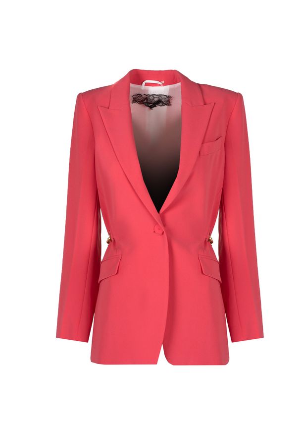 Patrizia Pepe Marynarka | 2S1420/A049 | Kobieta | Różowy. Okazja: na co dzień. Kolor: różowy. Materiał: poliester, elastan. Styl: elegancki, casual, klasyczny