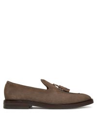 BOSS Mokasyny Cassian Loaf Sdts 50539275 Beżowy. Kolor: beżowy. Materiał: skóra, zamsz