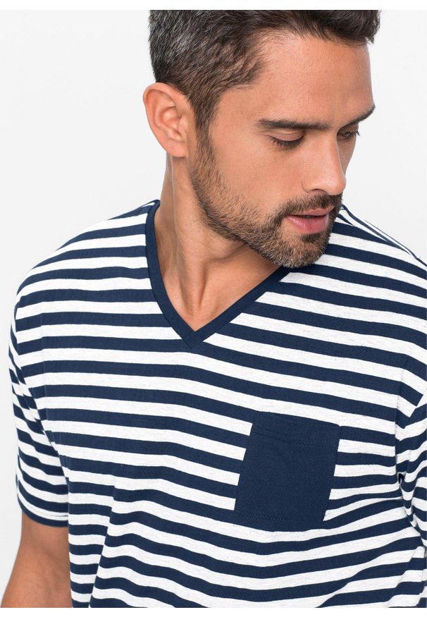 bonprix - Piżama z krótkimi spodenkami. Kolor: niebieski. Długość: krótkie