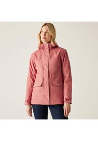 Kurtka turystyczna damska Regatta Broadia parka przeciwdeszczowa. Kolor: różowy, czerwony, wielokolorowy. Sport: turystyka piesza #1