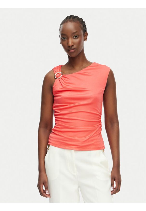 Marciano Guess Top G6GP02 K3068 Koralowy Slim Fit. Kolor: pomarańczowy. Materiał: wiskoza