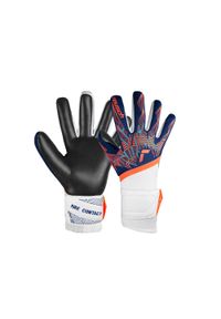 Dziecięce rękawice bramkarskie Reusch Pure Contact Gold. Kolor: niebieski, pomarańczowy, biały, wielokolorowy. Sport: piłka nożna #1