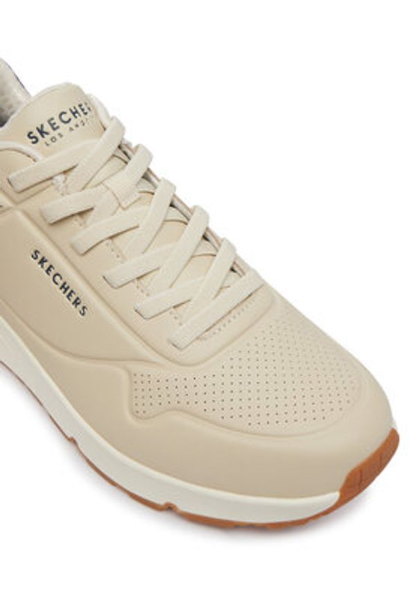 skechers - Skechers Sneakersy Uno Tailored Air 183007/NTBL Beżowy. Kolor: beżowy. Materiał: skóra