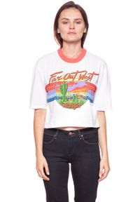 Wrangler - WRANGLER T SHIRT DAMSKI T-SHIRTS CROP 80´S TEE WH W7013EV12. Wzór: napisy #3