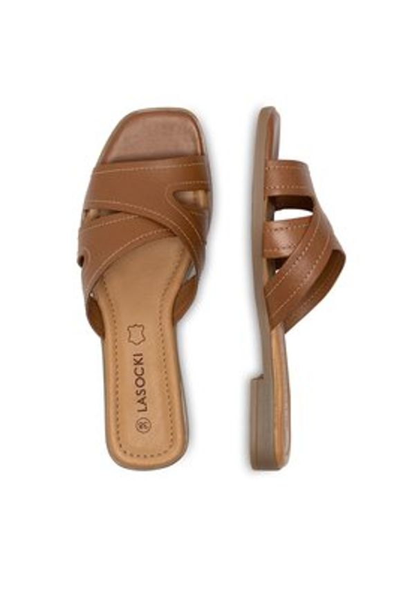 Lasocki Klapki WI16-MENA-12 Brązowy. Kolor: brązowy. Materiał: skóra