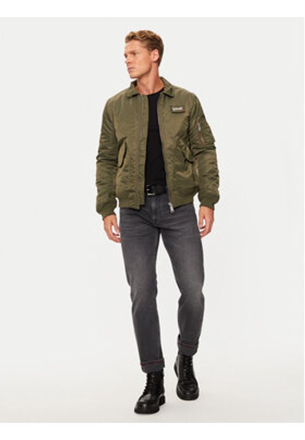 SCHOTT N.Y.C. Kurtka bomber 210100RS Zielony Regular Fit. Kolor: zielony. Materiał: syntetyk