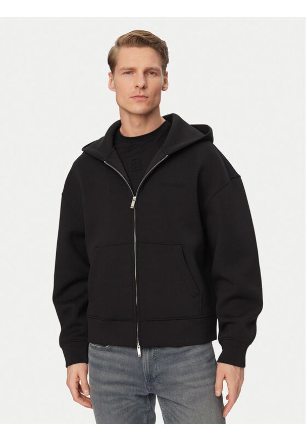 Calvin Klein Bluza LV04RE218G Czarny Relaxed Fit. Kolor: czarny. Materiał: syntetyk