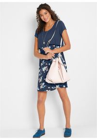 bonprix - Dżersejowa sukienka ciążowa i do karmienia piersią 2 w 1. Kolekcja: moda ciążowa. Kolor: niebieski. Materiał: wiskoza, materiał, jersey. Wzór: kwiaty. Sezon: lato #2