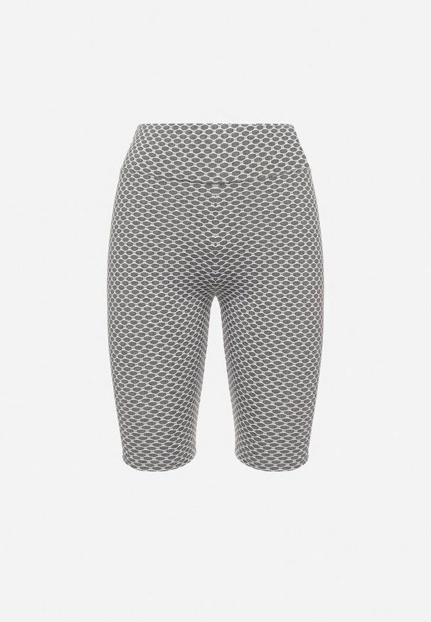 Born2be - Biało-Czarne Szorty Kolarki z Efektem Push-Up Briala. Kolor: biały. Styl: elegancki, sportowy