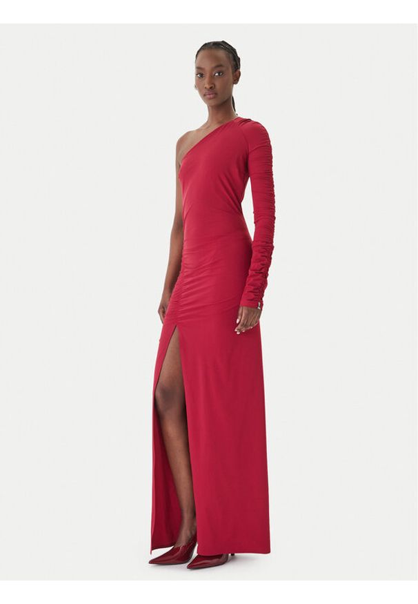 Patrizia Pepe Sukienka wieczorowa 2A3012/JZ26-R894 Bordowy Regular Fit. Kolor: czerwony. Materiał: syntetyk. Styl: wizytowy