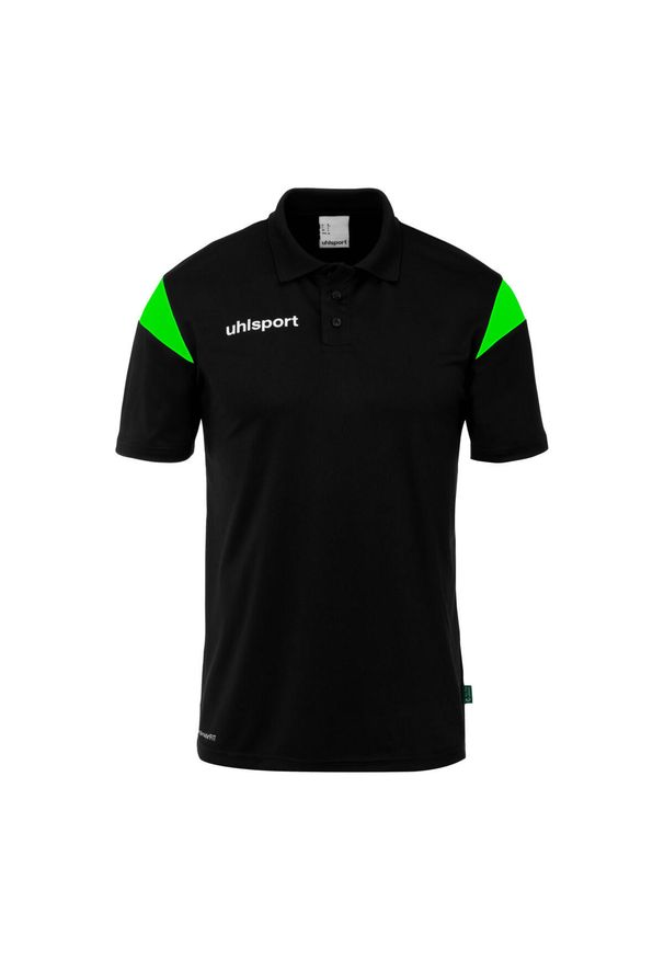 UHLSPORT - Koszulka polo dla dzieci Uhlsport Squad 27. Typ kołnierza: polo. Kolor: czarny, zielony, wielokolorowy. Wzór: napisy