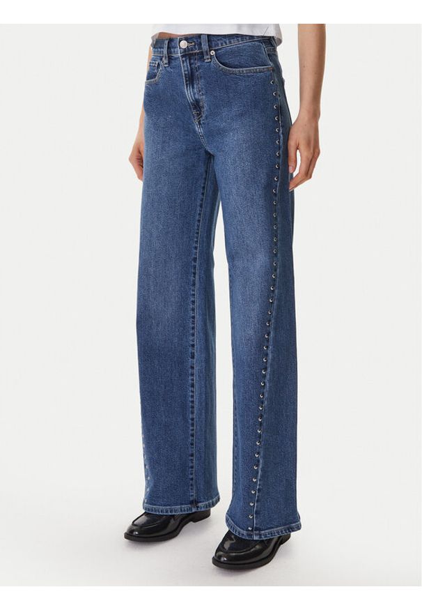 DKNY Jeansy DJ6M4228 Niebieski Wide Leg. Kolor: niebieski
