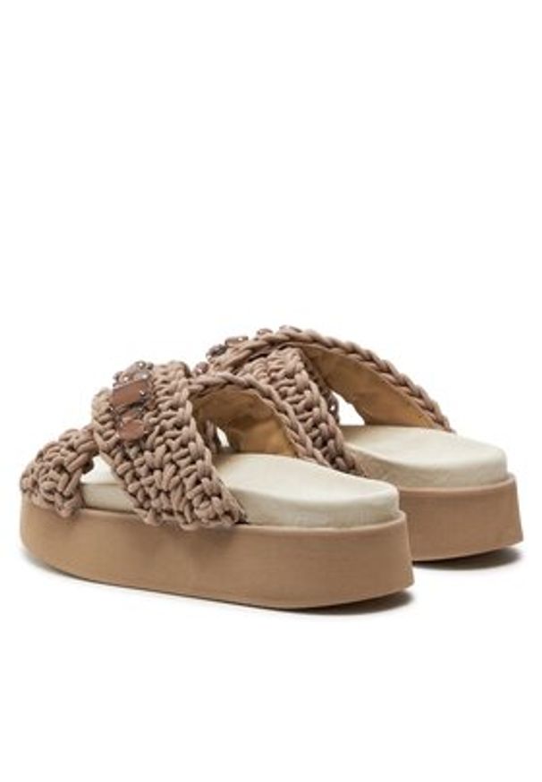 Inuikii Klapki Woven Stones Platform 70103-106 Brązowy. Kolor: brązowy. Materiał: materiał. Obcas: na platformie