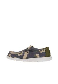 PRO BRANDS - Buty HEY DUDE WALLY WASHED CAMO Zielony. Kolor: zielony. Materiał: tkanina #1