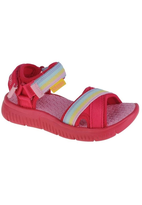 Sandały Kappa Jalua K Sandals Jr 260945K-2222 różowe wielokolorowe. Okazja: na co dzień. Zapięcie: rzepy. Kolor: różowy, wielokolorowy. Materiał: tkanina. Styl: casual