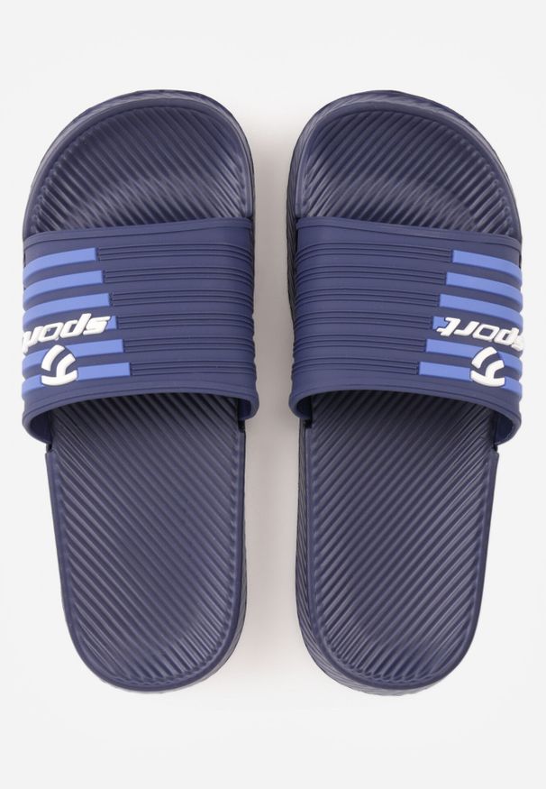 Born2be - Granatowe Klapki Sportowe z Piankowego Materiału Thesedice. Okazja: na co dzień. Kolor: niebieski. Materiał: materiał. Sezon: lato. Styl: sportowy