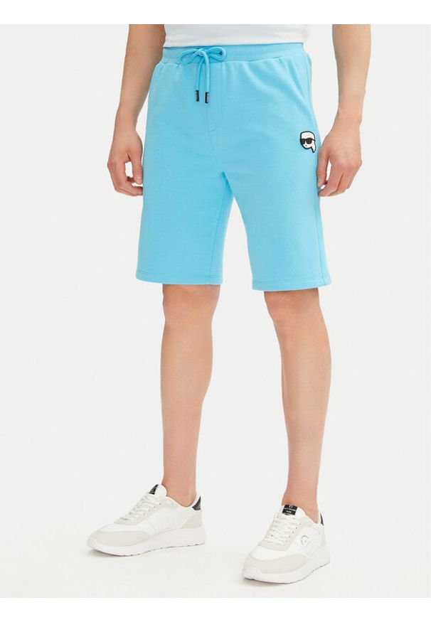 Karl Lagerfeld - KARL LAGERFELD Szorty sportowe 705014 552900 Błękitny Regular Fit. Kolor: niebieski. Materiał: bawełna. Styl: sportowy