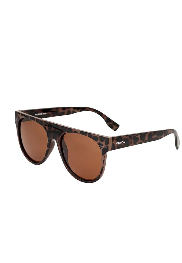 Iguana - Okulary Przeciwsłoneczne Unisex Dla Dorosłych Izrad Leopard Print. Kolor: brązowy. Wzór: nadruk. Sport: turystyka piesza