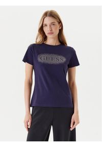 Guess T-Shirt V5YI08 J1314 Granatowy Regular Fit. Kolor: niebieski. Materiał: bawełna