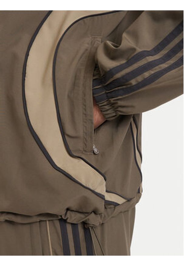 Adidas - adidas Bluza adicolor Teamgeist KD5860 Khaki Loose Fit. Kolor: brązowy. Materiał: syntetyk