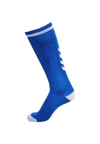 Skarpety sportowe dla dorosłych Hummel Elite Indoor Sock High. Kolor: niebieski, wielokolorowy, biały