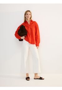 Reserved - Lniana koszula - pomarańczowy. Kolor: pomarańczowy. Materiał: len