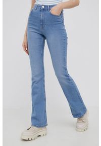 Pieces jeansy damskie high waist. Stan: podwyższony. Kolor: niebieski #1