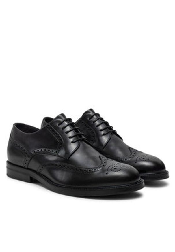 BOSS - Boss Półbuty Dressletic Derb bubr 50521227 Czarny. Kolor: czarny. Materiał: skóra
