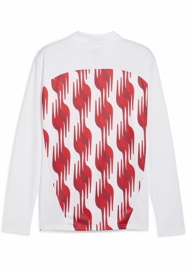 Puma - Męska bluza przedmeczowa z zamkiem 1/4 Girona FC PUMA White Red. Kolor: biały, czerwony, wielokolorowy
