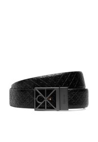 Calvin Klein Pasek Męski Emblem Cutout W/ Aop 35mm Adj LV04D7122G Czarny. Kolor: czarny. Materiał: skóra #1
