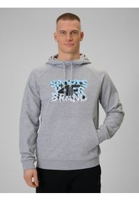 4f - 4F Bluza dresowa nierozpinana z kapturem męska - szara XL. Okazja: na co dzień. Typ kołnierza: kaptur. Kolor: szary. Materiał: dresówka. Styl: casual, klasyczny #1