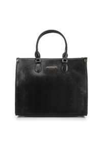 Wittchen - Torebka kuferek o fakturze egzotycznej skóry. Kolor: czarny. Wzór: haft. Dodatki: z haftem. Materiał: skórzane. Styl: elegancki #1