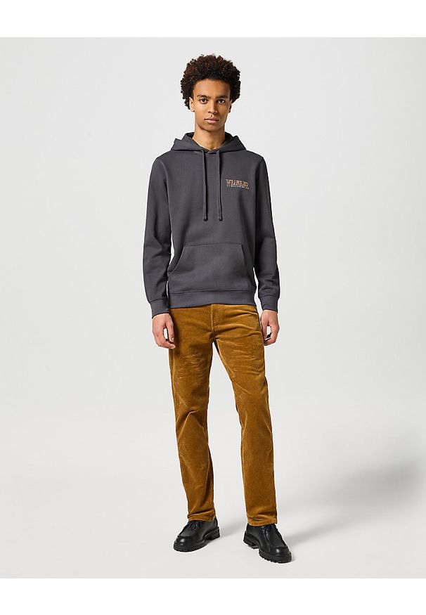 Wrangler - WRANGLER MĘSKA BLUZA HOODIE FADED BLACK 112357336 W6M9014116. Typ kołnierza: kaptur