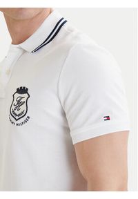 TOMMY HILFIGER - Tommy Hilfiger Polo Badge MW0MW43061 Biały Regular Fit. Typ kołnierza: polo. Kolor: biały. Materiał: bawełna #3